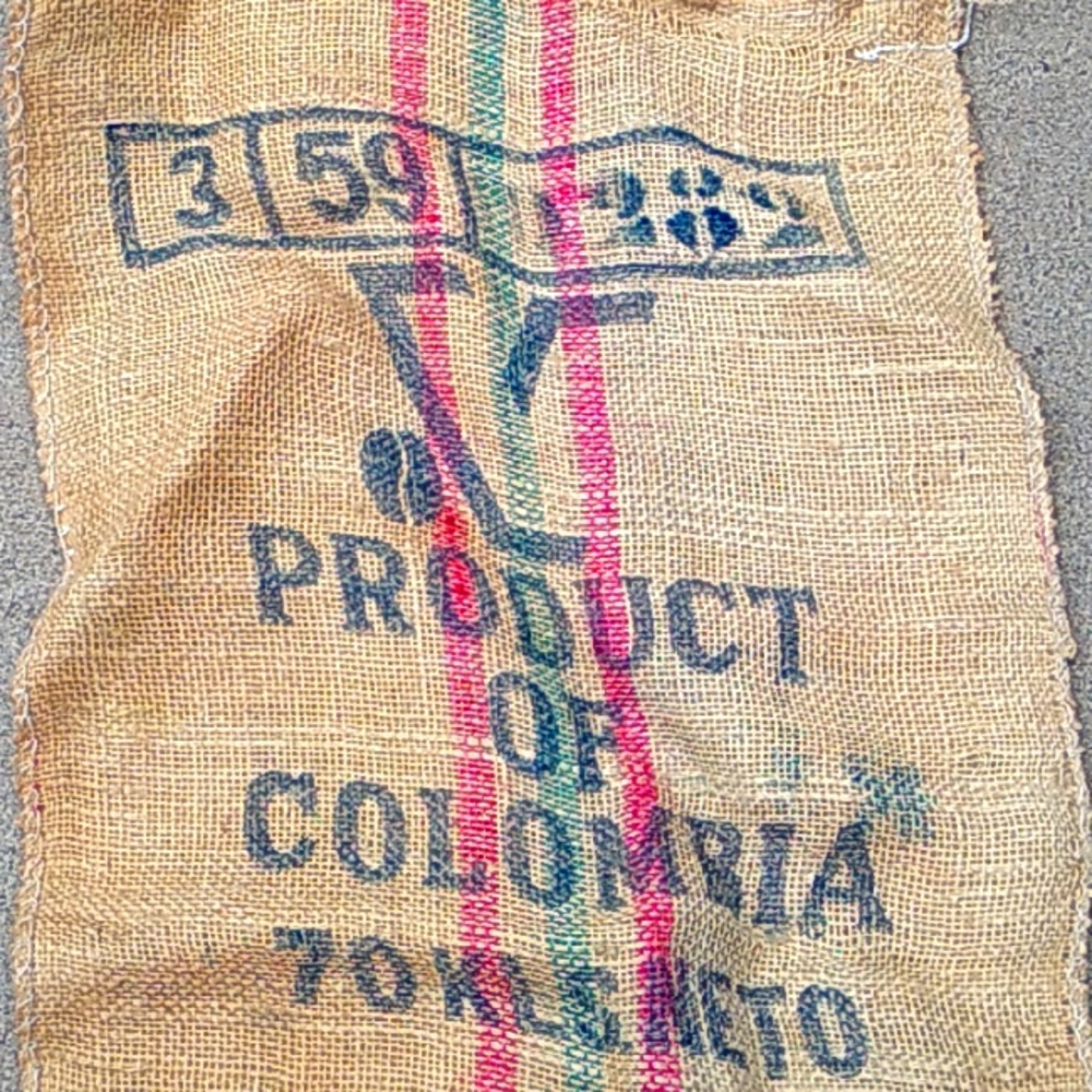 ☕️ Large Columbia ☕️  COFFEE Burlap BAG EVC GREAT DECOR